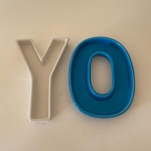 NWT Ashland “Y” and “O” Ceramic Letter Trays